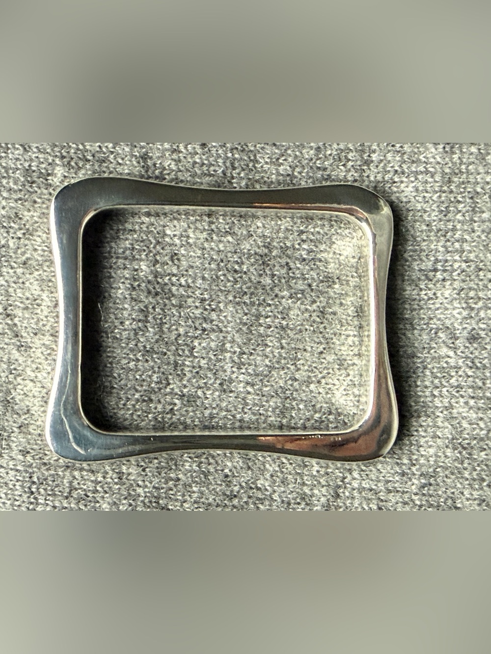 Vintage Israeli 925 Sterling Silver Modernist Geometric Slip-On Cuff Bracelet